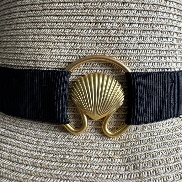Sun N Sand Columba Woven Floppy Sun Hat Ribbon Band Metal Shell - Natural - Picture 6 of 9